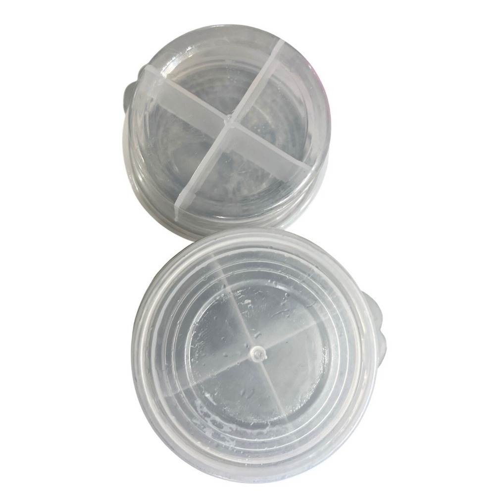 6 Clear Plastic Compartment Organizer Set Round, Crafts, Beads, Buttons, Travel‎